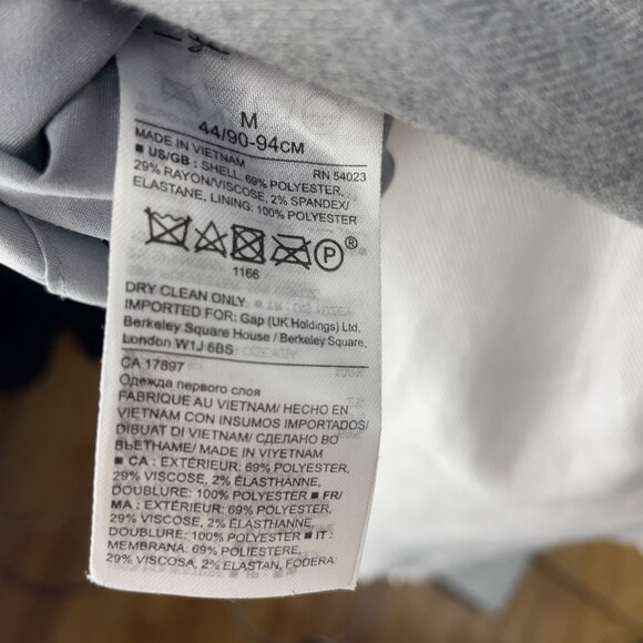 BANANA REPUBLIC Bow Back Gray Suiting Top Short Sleeve Lining Office sz Medium - Picture 5 of 7